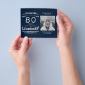 Prospectus 11,4 Cm X 14,2 Cm Budget bleu 80e anniversaire Invitation (main)