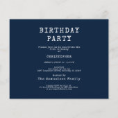 Prospectus 11,4 Cm X 14,2 Cm Budget bleu 80e anniversaire Invitation (Dos)