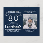 Prospectus 11,4 Cm X 14,2 Cm Budget bleu 80e anniversaire Invitation (Devant)