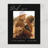 Prospectus 11,4 Cm X 14,2 Cm Budget Boho Black Mariage Merci Cartes (Devant)