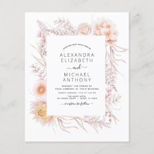 Prospectus 11,4 Cm X 14,2 Cm Budget Boho Chic Dusty Pink Desert Mariage