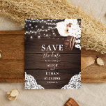 Prospectus 11,4 Cm X 14,2 Cm Budget Boho Séché Palm Congé Mariage Enregistrer L<br><div class="desc">Budget Boho mariage chic,  sauf la date carte postale présente des fleurs neutres avec des feuilles de palmiers séchés et des lampes à cordes sur le bois décoré.</div>