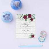 Prospectus 11,4 Cm X 14,2 Cm BUDGET Bourgogne Rose Eucalyptus Mariage (Simple)