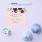 Prospectus 11,4 Cm X 14,2 Cm BUDGET Bourgogne Rose Eucalyptus Mariage (Simple)