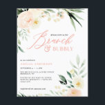 Prospectus 11,4 Cm X 14,2 Cm budget Brunch & bubbly vert pêche aquarelle<br><div class="desc">budget Brunch & bubbly vert et pêche aquarelle invitation de mariage floral pour une douche de mariée. Fait partie d'une collection.</div>