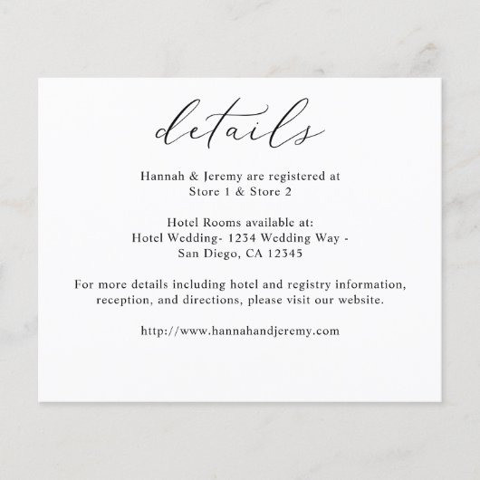 Prospectus 11,4 Cm X 14,2 Cm Budget Calligraphie noir & blanc Détails (Devant)