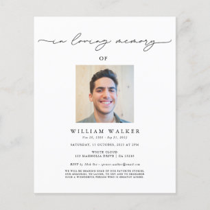 Prospectus 11,4 Cm X 14,2 Cm Budget Célébration de la vie Invitation commémorat