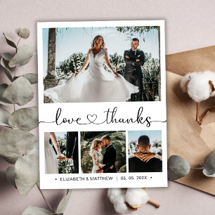 Prospectus 11,4 Cm X 14,2 Cm Budget Chic Photo Collage Mariage Merci circulaire