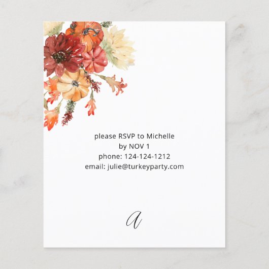 Prospectus 11,4 Cm X 14,2 Cm Budget Citrouille & Sunflower Friendsgiving (Dos)