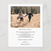 Prospectus 11,4 Cm X 14,2 Cm Budget classique Photo Enregistrer la date (Dos)