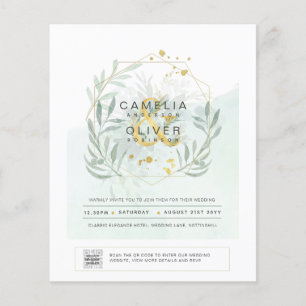Prospectus 11,4 Cm X 14,2 Cm BUDGET CODE DE PHOTOGRAPHIE Faire-part de mariage