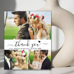 Prospectus 11,4 Cm X 14,2 Cm Budget Collage Mariage Merci Coeur Script<br><div class="desc">Budget, minimaliste Élégant Moderne "Merci" Script 3 Photo Collage Mariage Merci personnalisé abordable petit budget flyer. Un mariage élégant vous remercie modèle en papier avec quatre (3) photos à l'avant et une photo à l'arrière. Avec le texte "Merci" dans une tourbillonnant police de script de typographie lettrée à la main...</div>