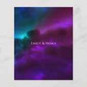 Prospectus 11,4 Cm X 14,2 Cm Budget Cosmétique violet Turquoise argent Mariage (Dos)