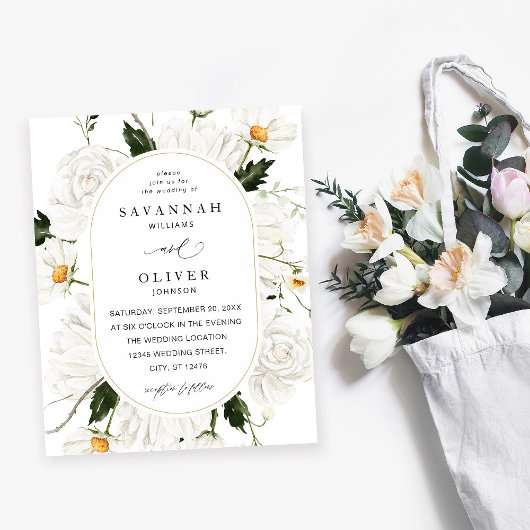 Prospectus 11,4 Cm X 14,2 Cm Budget Daisy White Floral V3