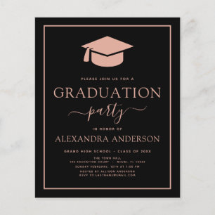Prospectus 11,4 Cm X 14,2 Cm Budget de 2022 Partie de graduation Blush Rose Bla