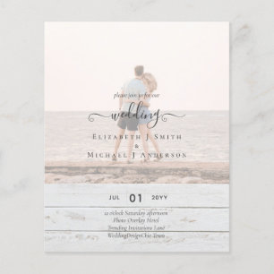 Prospectus 11,4 Cm X 14,2 Cm Budget de mariage moderne avec texte superposé sur