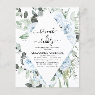 Prospectus 11,4 Cm X 14,2 Cm Budget Dusty Blue Brunch & Bubbly Fête des mariées