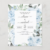 Prospectus 11,4 Cm X 14,2 Cm Budget Dusty Blue Floral Mariage (Devant)
