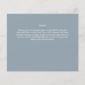 Prospectus 11,4 Cm X 14,2 Cm Budget Dusty Blue Monochrome Mariage RSVP (Dos)