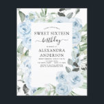 Prospectus 11,4 Cm X 14,2 Cm Budget Dusty Blue Sweet 16 Anniversaire Invitation<br><div class="desc">Budget Dusty Blue Floral Roses et Eucalyptus Botanical Greenery Aquarelle Printemps ou Sweet sixteen d'été Invitations fête d'anniversaire - comprend une belle et élégante typographie script avec des fleurs tropicales modernes et la verdure pour la fête spéciale doux 16.</div>