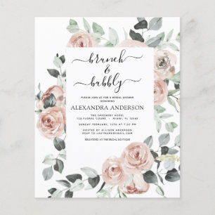 Prospectus 11,4 Cm X 14,2 Cm Budget Dusty Pink Brunch & Bubbly Bridal Shower