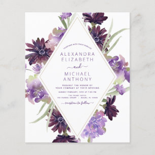 Prospectus 11,4 Cm X 14,2 Cm Budget Dusty Purple Mariage Floral verdure