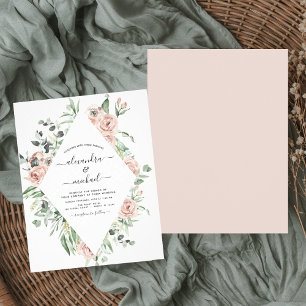Prospectus 11,4 Cm X 14,2 Cm Budget Dusty rose verdure Faire-part de mariage