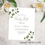 Prospectus 11,4 Cm X 14,2 Cm Budget élégant 21 ans anniversaire invitation fête<br><div class="desc">Rustique moderne unique aquarelle eucalyptus vert feuillage vingt-et-unième anniversaire BUDGET invitation abordable FLYER. VEUILLEZ LIRE CECI AVANT D'ACHETER! Il s'agit d'une carte économique abordable imprimée sur un FLYER. Veuillez noter que BUDGET PAPER EST MINCE - Vous pouvez mettre à niveau pour que cette carte soit imprimée sur le carton ENVELOPES...</div>