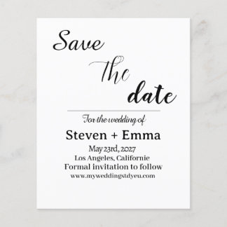 Prospectus 11,4 Cm X 14,2 Cm Budget élégant Boho Wedding Enregistrer la date