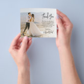 Prospectus 11,4 Cm X 14,2 Cm Budget Élégant calligraphie Photo Mariage Merci (main)