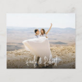 Prospectus 11,4 Cm X 14,2 Cm Budget Élégant calligraphie Photo Mariage Merci (Dos)