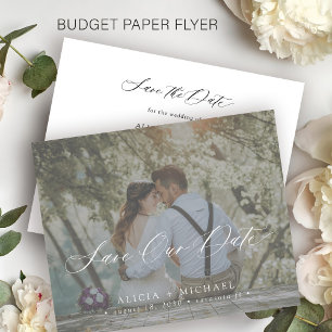 Prospectus 11,4 Cm X 14,2 Cm Budget élégant scénario photo mariage faire-part d