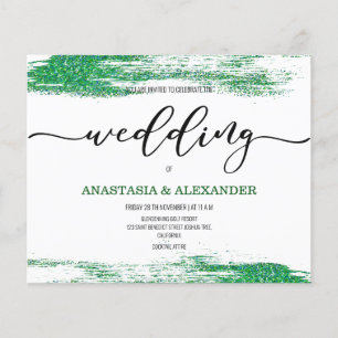 Prospectus 11,4 Cm X 14,2 Cm BUDGET / Elégante invitation de mariage. Flyer