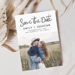 Prospectus 11,4 Cm X 14,2 Cm Budget Enregistrer la date de la photo manuscrite<br><div class="desc">Budget moderne et élégant script manuscrit photo Enregistrer la carte Mariage de date. La carte d'invitation à la date de sauvegarde comprend une typographie chic et élégante avec un design simple et minimaliste sur un arrière - plan blanc que vous pouvez ajouter votre photo de fiançailles customisé à.</div>