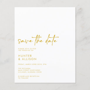 Prospectus 11,4 Cm X 14,2 Cm BUDGET Enregistrer La Date Invitation Circulaire