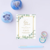 Prospectus 11,4 Cm X 14,2 Cm BUDGET Eucalyptus BABY SHOWER GOLD QR CODE INVITE (Simple)