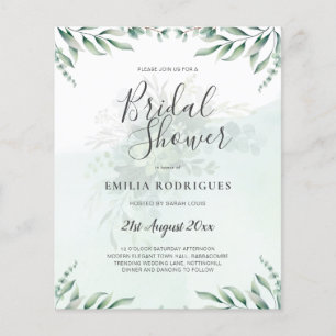 Prospectus 11,4 Cm X 14,2 Cm Budget Eucalyptus Feuille Vert Mariage QR CODE