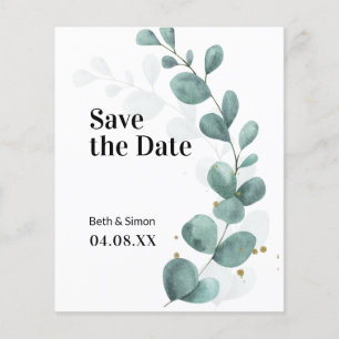 Prospectus 11,4 Cm X 14,2 Cm Budget Eucalyptus Verdure Enregistrer la date