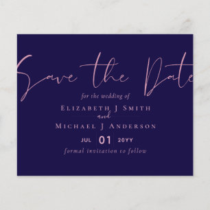 Prospectus 11,4 Cm X 14,2 Cm BUDGET Faire-part de mariage en papier FLYER Navy