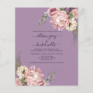 Prospectus 11,4 Cm X 14,2 Cm Budget Faire-part de mariage floral Aubrey Flyer