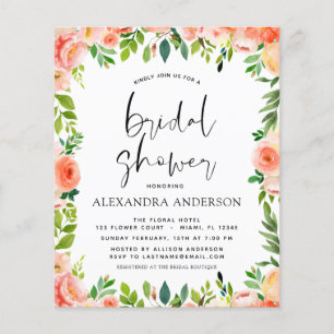 Prospectus 11,4 Cm X 14,2 Cm Budget Fête des mariées de pêche de corail Invitat