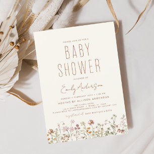 Prospectus 11,4 Cm X 14,2 Cm Budget Fleur sauvage Boho Baby shower Élégant mode