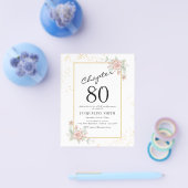 Prospectus 11,4 Cm X 14,2 Cm Budget Floral 80th Birthday Invitation (Simple)