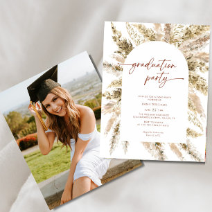 Prospectus 11,4 Cm X 14,2 Cm Budget Floral Boho Pampas Graduation Party