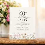 Prospectus 11,4 Cm X 14,2 Cm Budget Floral Fleur sauvage 40e anniversaire Invit<br><div class="desc">Célébrez dans le style avec une calligraphie fleurie jardin 40e anniversaire invitation, parfait pour un évènement marquant. Avec ses motifs floraux vibrants et son élégante calligraphie, cette invitation donne un ton fantaisiste mais sophistiqué à votre célébration. Le thème du jardin luxuriant mêle beauté naturelle et typographie gracieuse, créant un look...</div>