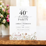 Prospectus 11,4 Cm X 14,2 Cm Budget Garden Fleur sauvage 40e anniversaire Invit<br><div class="desc">Célébrez dans le style avec une calligraphie fleurie jardin 40e anniversaire invitation, parfait pour un évènement marquant. Avec ses motifs floraux vibrants et son élégante calligraphie, cette invitation donne un ton fantaisiste mais sophistiqué à votre célébration. Le thème du jardin luxuriant mêle beauté naturelle et typographie gracieuse, créant un look...</div>