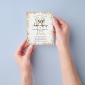 Prospectus 11,4 Cm X 14,2 Cm Budget Gold 50e anniversaire Mariage Invitation (main)