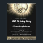 Prospectus 11,4 Cm X 14,2 Cm Budget Gold 70th Birthday Party 70s Disco Ball<br><div class="desc">Célébrez dans un style éclatant avec notre Gold 70th Birthday Party 70's Disco Ball Invitation! Cette invitation éblouissante ouvre la voie à un bain rétro qui sera inoubliable. Dans une teinte dorée rayonnante, cette invitation exhale le raffinement et le plaisir. Le graphisme de la boule disco vous ramène à l'époque...</div>