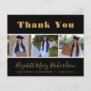 Prospectus 11,4 Cm X 14,2 Cm BUDGET Gold Script Moderne 3 Photo Grad Merci