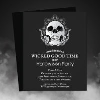 Budget Gothique Crâne Halloween Invitation